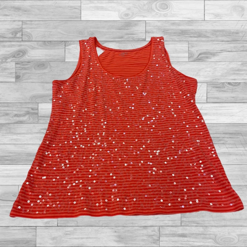 Top Sleeveless By Loft In Orange, Size: M