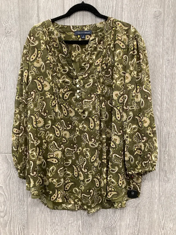 Top Long Sleeve By Tommy Hilfiger In Green, Size: 2x