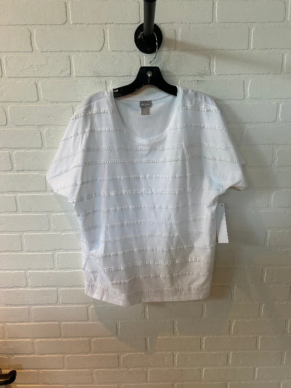 Top Short Sleeve By Chicos In White, Size: Xl