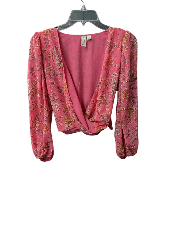 Top Long Sleeve By Joie In Pink, Size: M