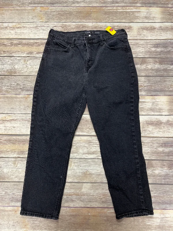 Jeans Straight By Old Navy In Black Denim, Size: 18