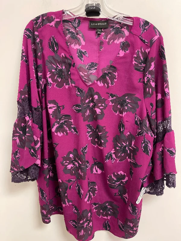 Top Short Sleeve By Lane Bryant In Purple, Size: 1x