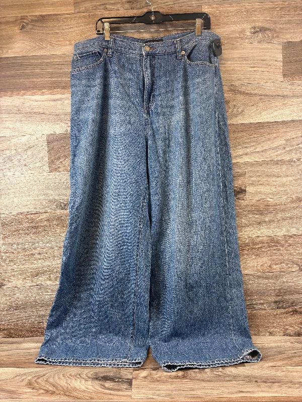 Jeans Wide Leg By Banana Republic In Blue Denim, Size: 18