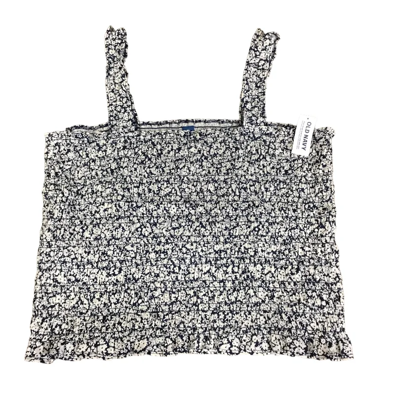 Top Sleeveless By Old Navy In Blue & White, Size: Xl