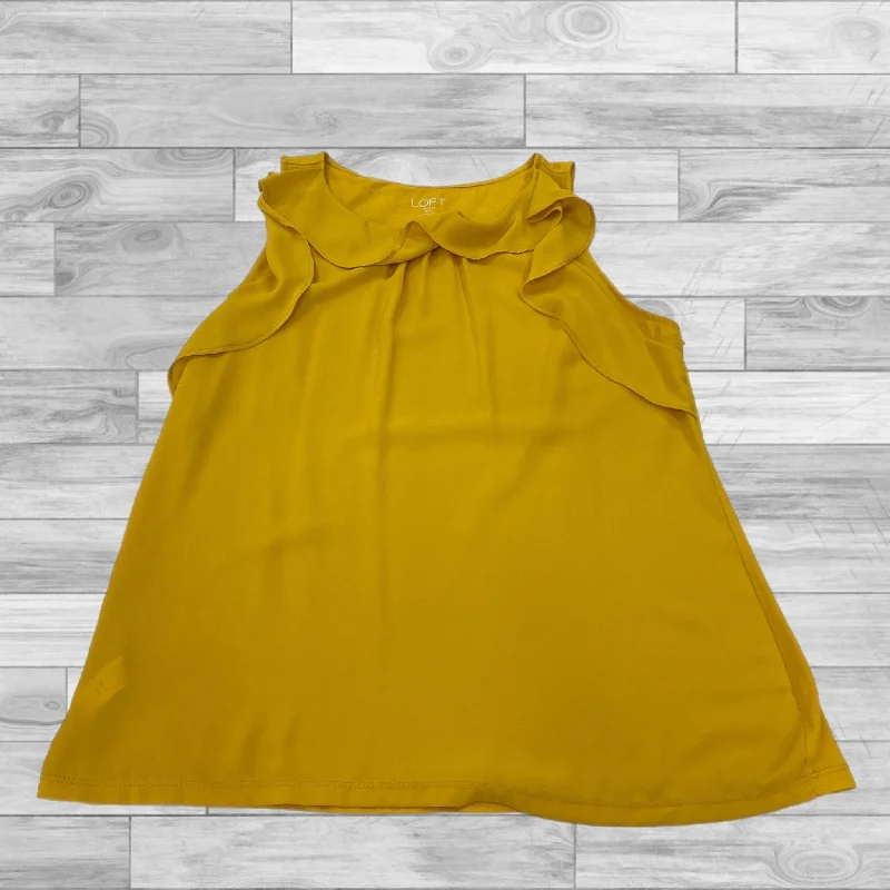 Top Sleeveless By Loft In Yellow, Size: Petite  M