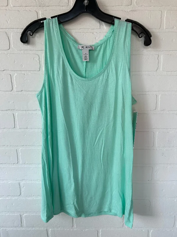 Green Top Sleeveless Basic White House Black Market, Size M