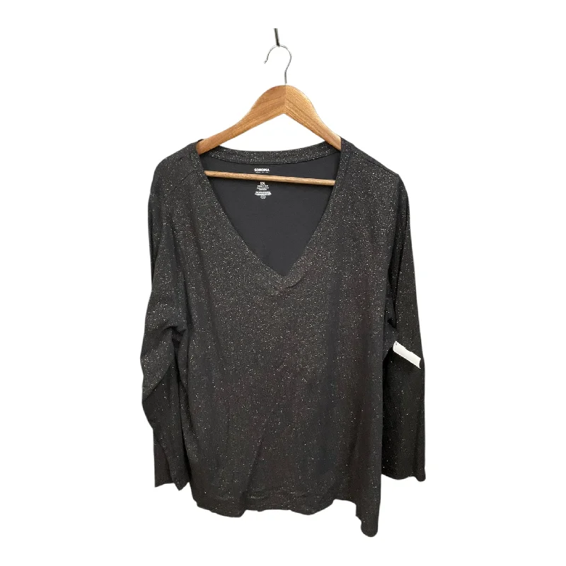 Top Long Sleeve By Sonoma In Black, Size: 2x