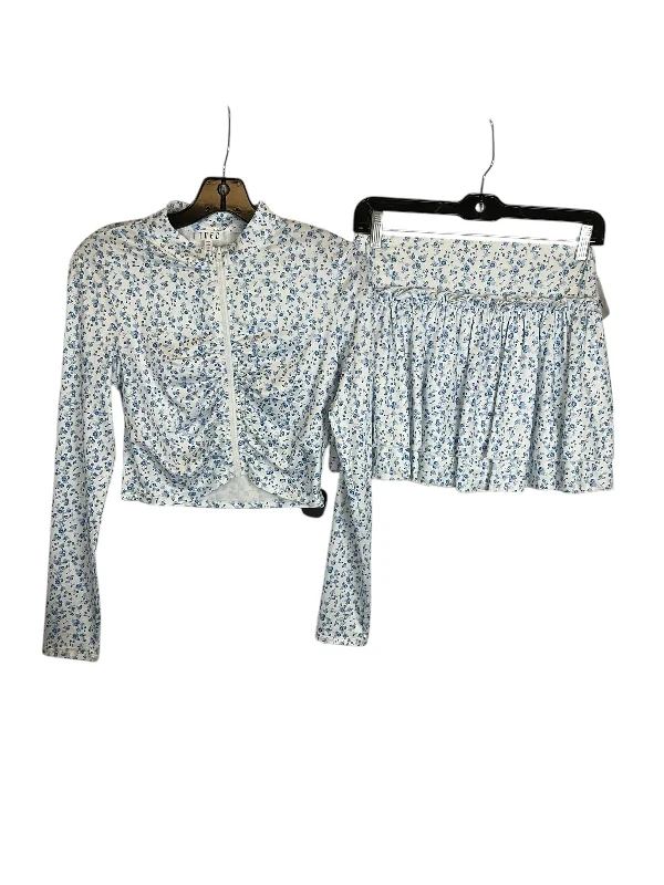 Skort 2pc Set By Tcec In Blue & White, Size: S