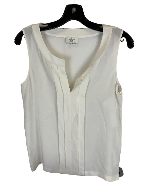 Top Sleeveless Designer By Kate Spade In Cream, Size: S