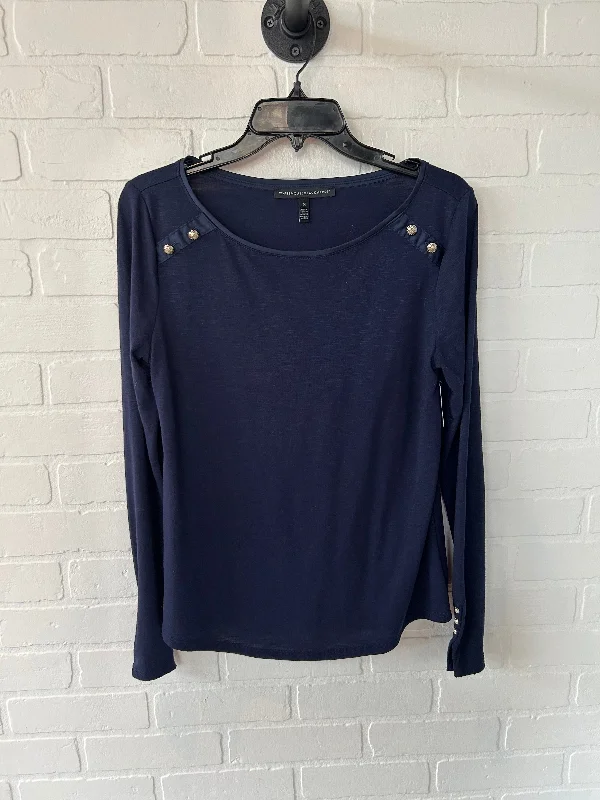 Top Long Sleeve By White House Black Market In Navy, Size: M