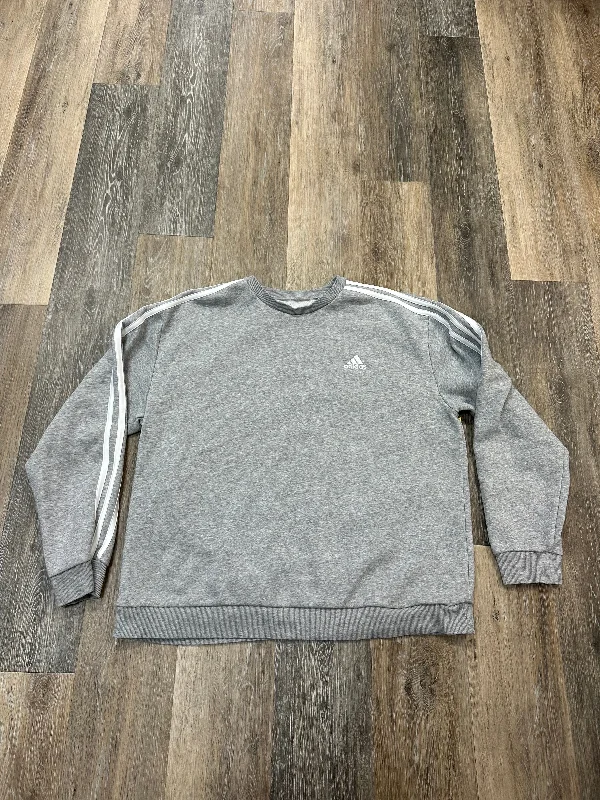 Athletic Sweatshirt Crewneck By Adidas In Grey, Size: Xl