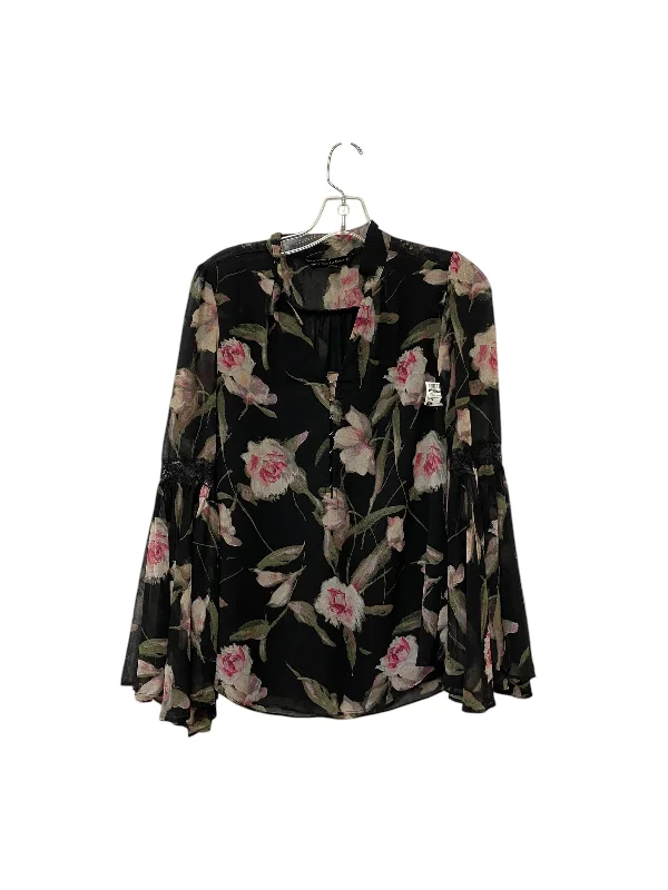 Top Long Sleeve By White House Black Market In Floral Print, Size: 2