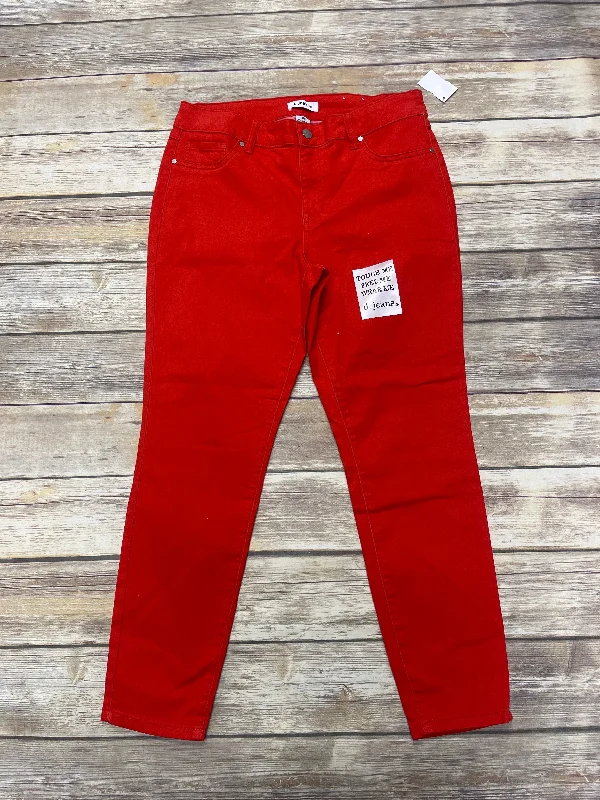 Jeans Straight By D Jeans In Red, Size: 12