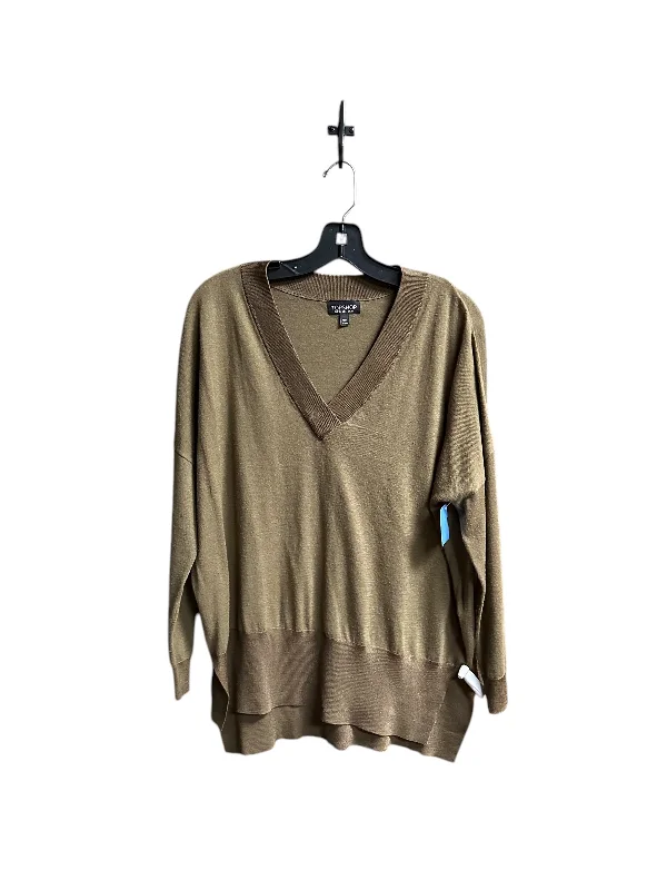 Top Long Sleeve By Topshop In Green, Size: S