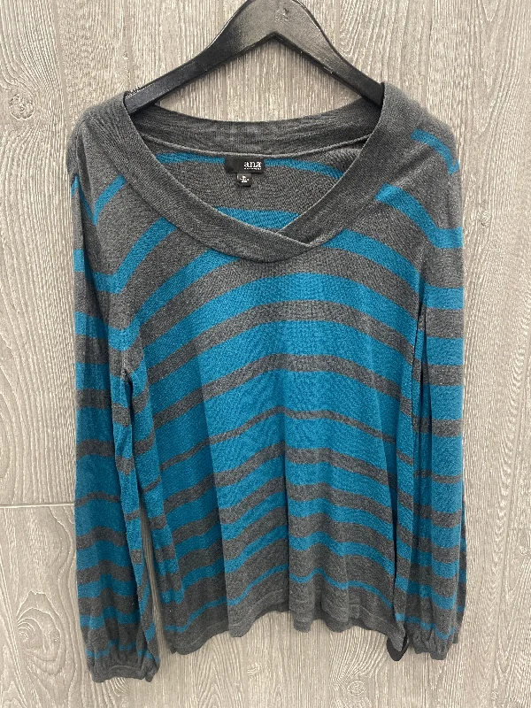 Top Long Sleeve By Ana In Striped Pattern, Size: Xl