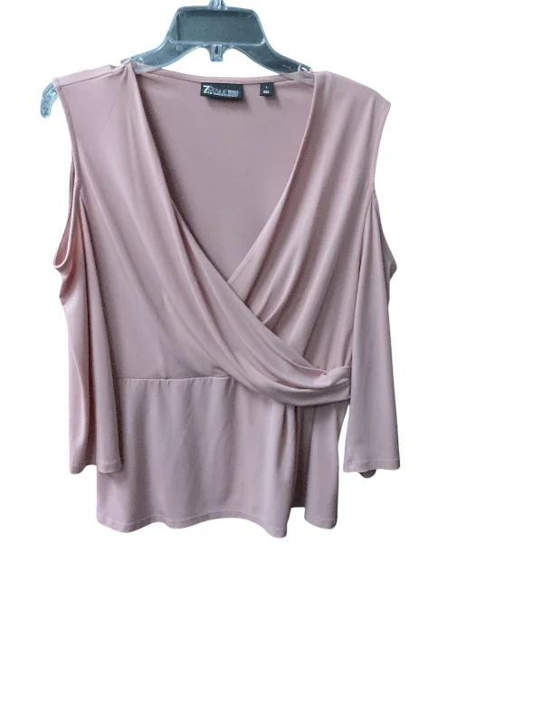 Top Long Sleeve By New York And Co In Light Pink, Size: L