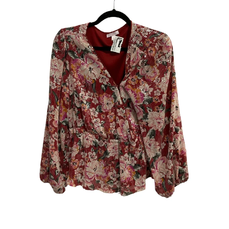 Top Long Sleeve By Lc Lauren Conrad In Floral Print, Size: L