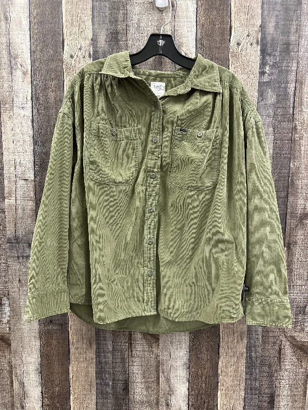 Top Long Sleeve By Lee In Green, Size: S