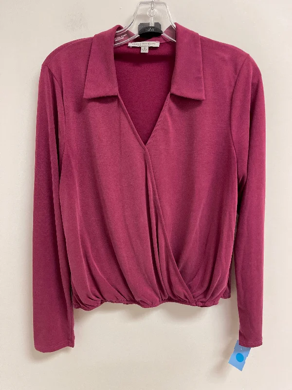 Top Long Sleeve By Green Envelope In Purple, Size: M