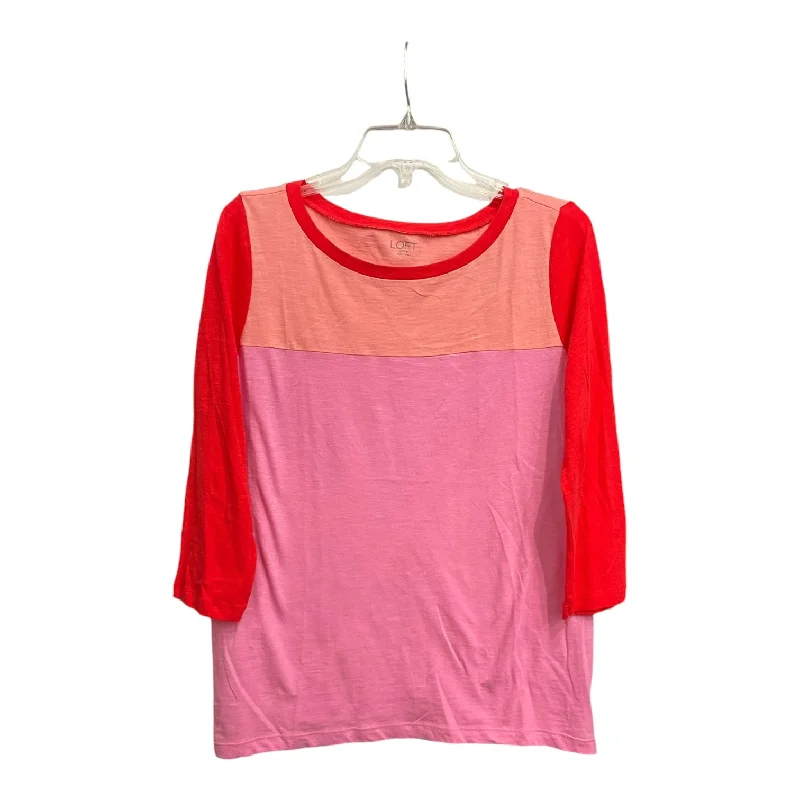 Top 3/4 Sleeve By Loft In Multi-colored, Size: L