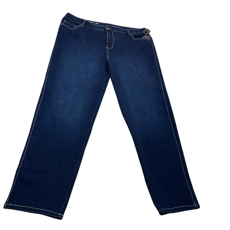 Jeans Straight By Avenue In Blue Denim, Size: 20