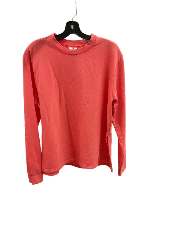 Athletic Sweatshirt Crewneck By Adidas In Pink, Size: L