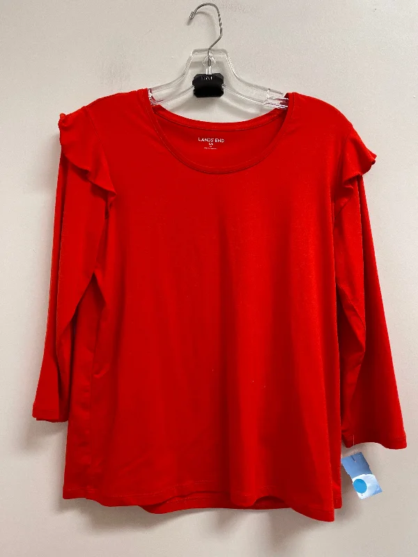 Top Long Sleeve By Lands End In Red, Size: S