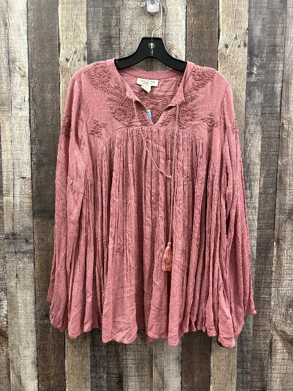 Top Long Sleeve By Rachel Zoe In Pink, Size: L