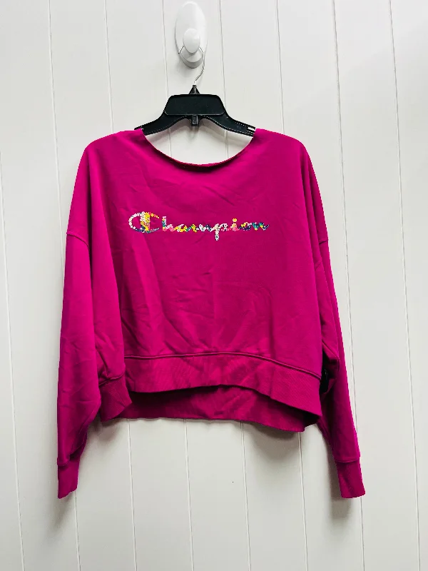 Sweatshirt Crewneck By Champion In Pink, Size: L