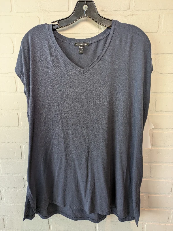 Top Short Sleeve Basic By Eileen Fisher In Blue, Size: S