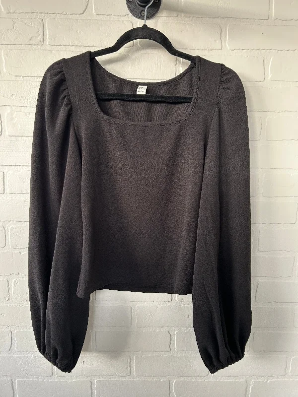 Top Long Sleeve By Cme In Black, Size: M