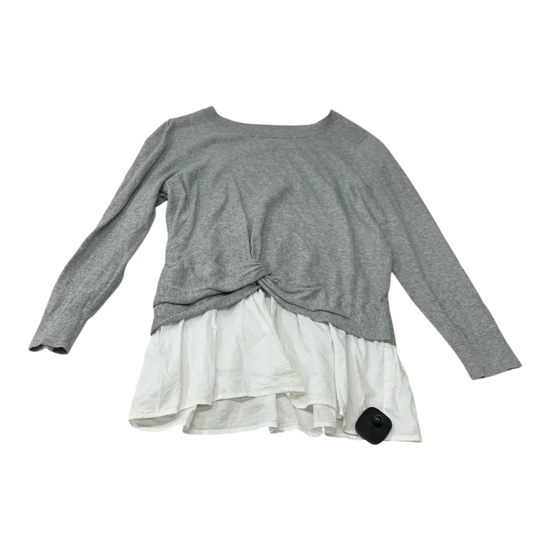 Top Long Sleeve By Loft In Grey, Size: S