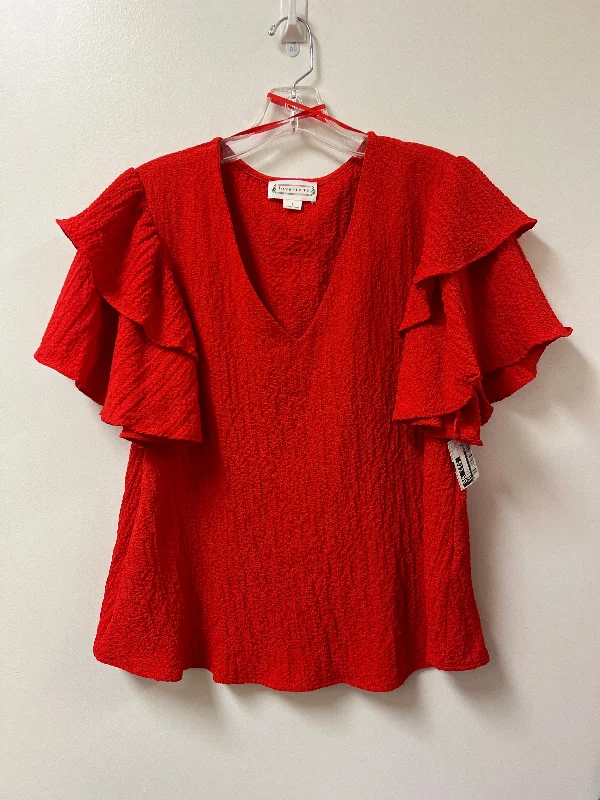 Top Short Sleeve By Loveriche In Red, Size: L