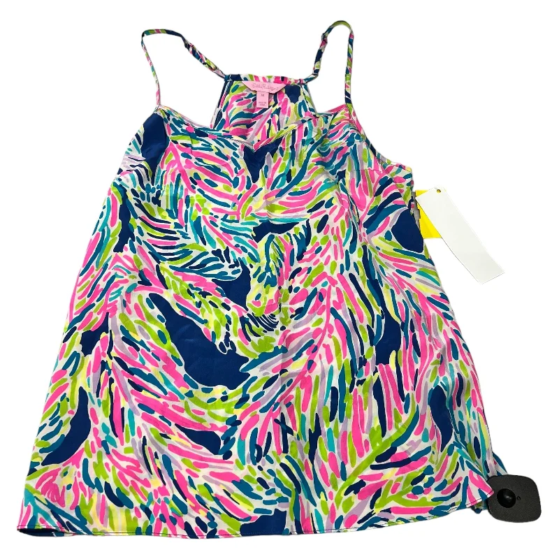 Top Sleeveless Designer By Lilly Pulitzer In Blue & Pink, Size: M