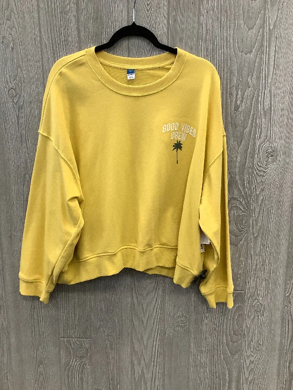 Sweatshirt Crewneck By Old Navy In Yellow, Size: 1x