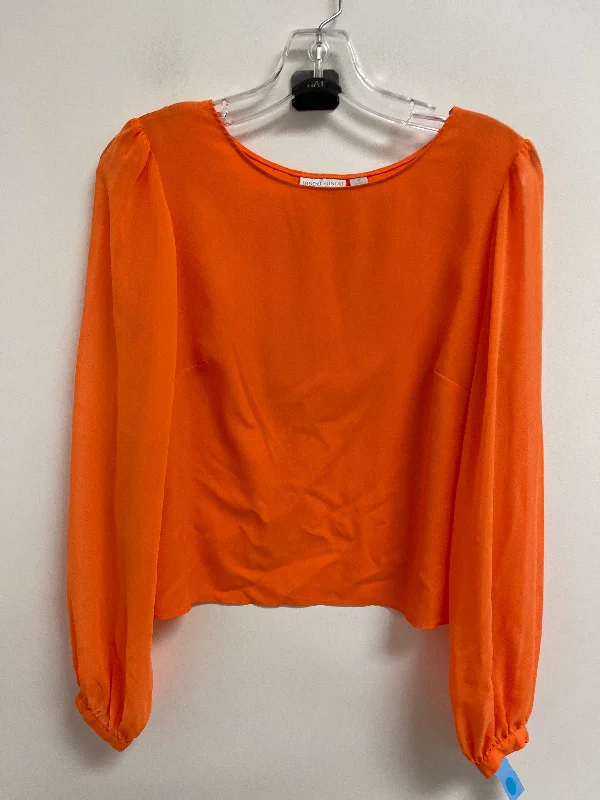 Top Long Sleeve By Bisou Bisou In Orange, Size: S