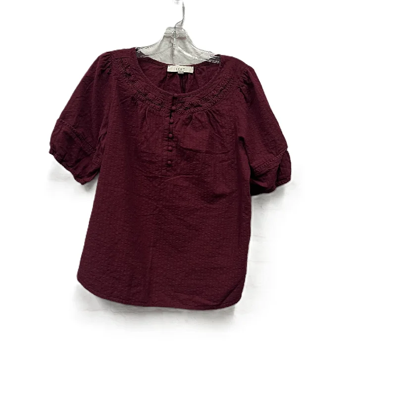 Top Short Sleeve By Loft In Red, Size: M