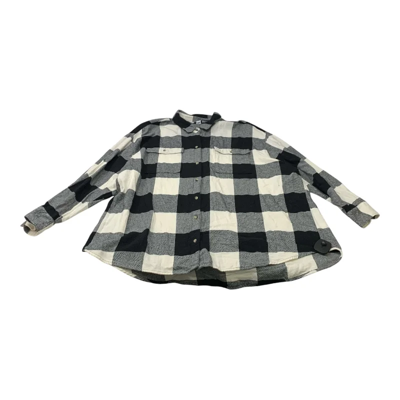 Top Long Sleeve By Old Navy In Plaid Pattern, Size: 2x