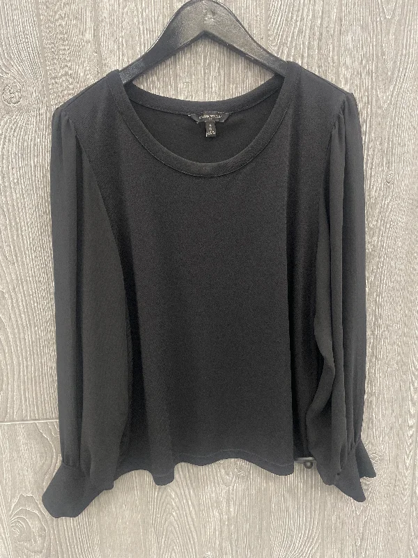 Top Long Sleeve By Banana Republic In Black, Size: L