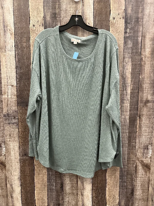 Top Long Sleeve By Knox Rose In Green, Size: 2x