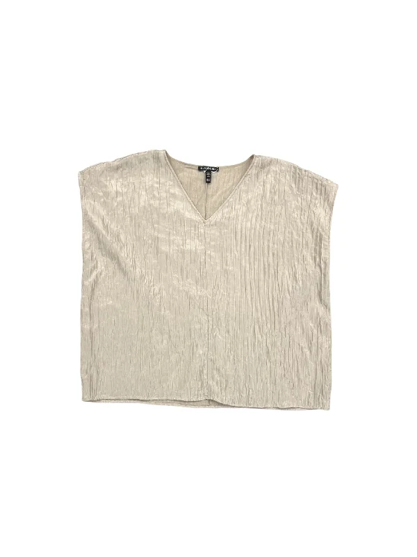 Top Short Sleeve By Eileen Fisher In Tan, Size: S