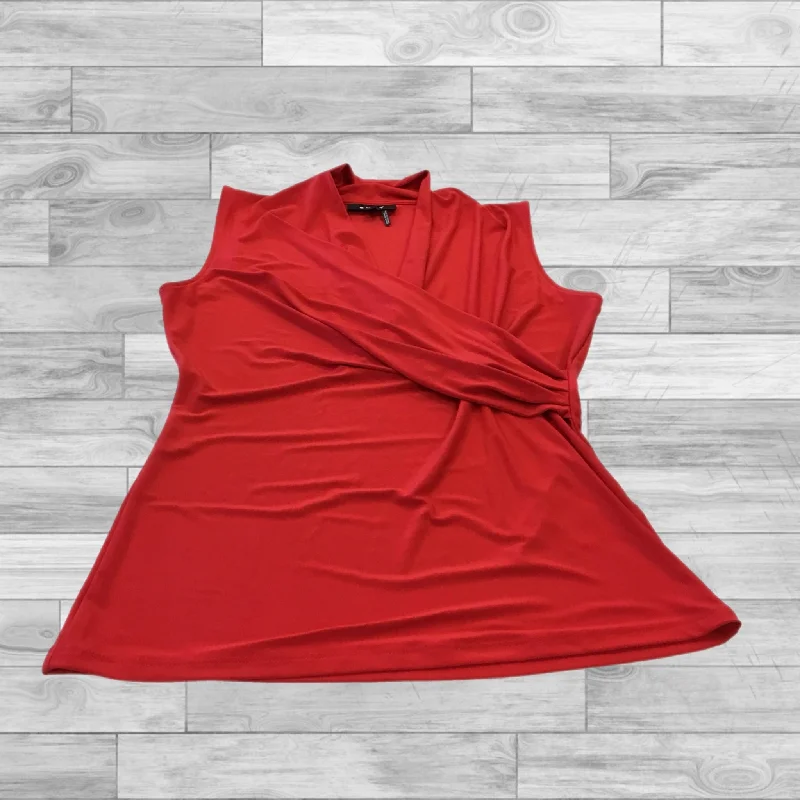 Top Sleeveless By Dkny In Red, Size: S