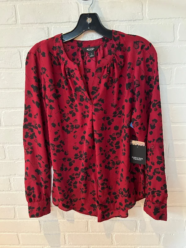 Top Long Sleeve By Simply Vera In Black & Red, Size: S