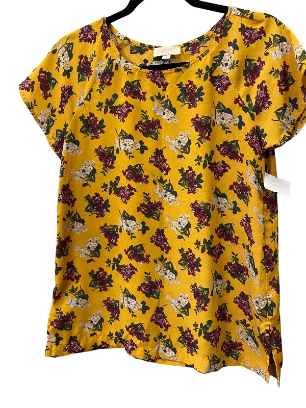 Top Short Sleeve By Loft In Floral Print, Size: Xs