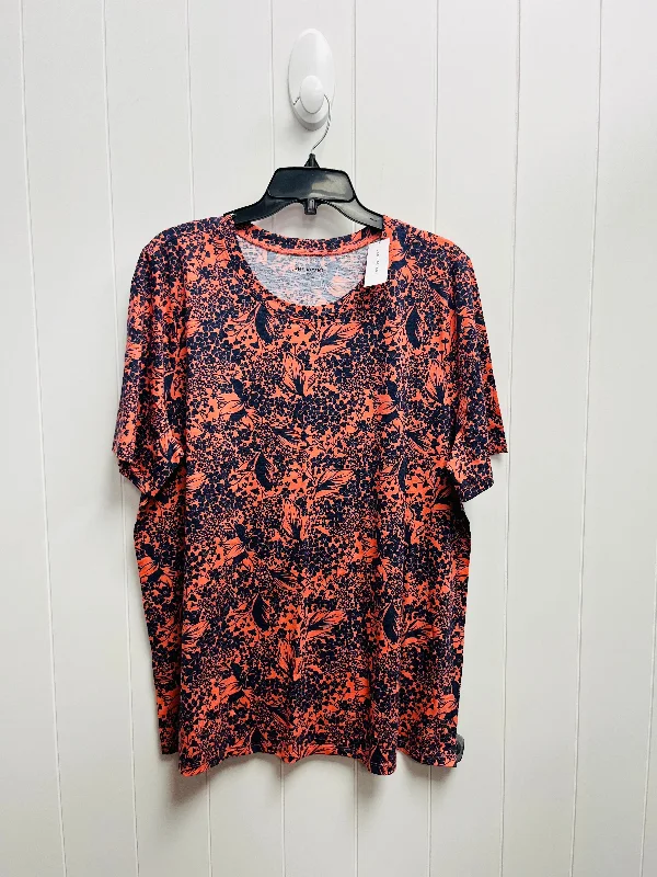 Top Short Sleeve By Lane Bryant In Blue & Orange, Size: 18