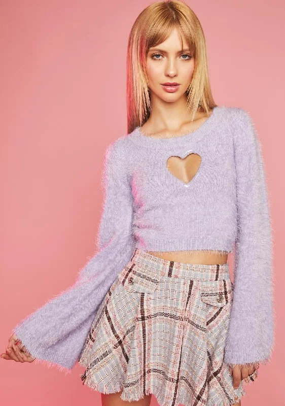 Oh No Way Heart Cutout Sweater