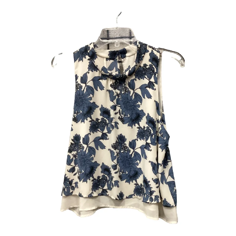 Top Sleeveless By Astr The Label In Blue & Cream, Size: L