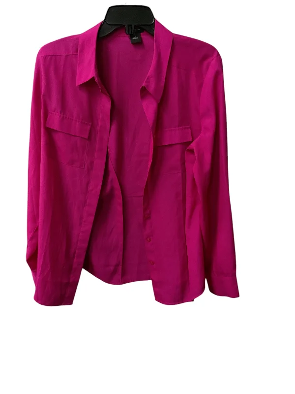 Top Long Sleeve By Ann Taylor In Fuschia, Size: 8