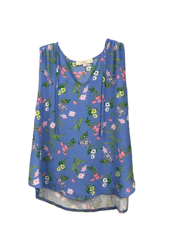 Floral Print Top Sleeveless Loft, Size L