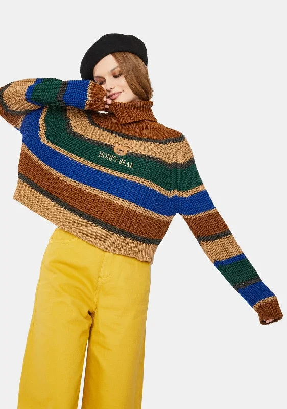 Honey Bear Knitted Striped Jumper